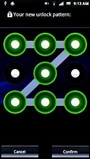 Repeat the selected phone lock code and press Confirm.