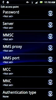 Press Authentication type.