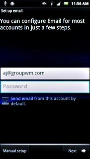 Press Password and key in the password for your email account at your email provider.