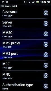 Press Authentication type.
