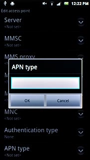 Key in default and press OK.