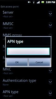 Key in default and press OK.