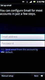 Press Email address and key in your email address.