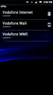 Press the field next to Vodafone Internet to activate the data connection.