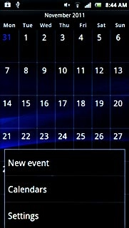 Press Settings.Follow the instructions on the display to select the required settings for the calendar.