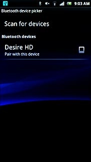 Press the required Bluetooth device.