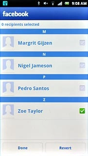 When the box next to the recipient is ticked (V), the recipient is selected.