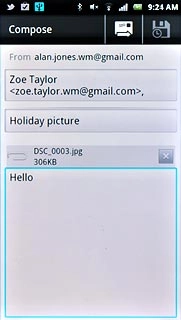 Press the send icon when you've finished your email message.