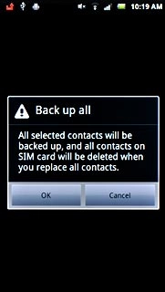 Press OK.After a moment the contacts are copied.
