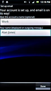 Press Done.Wait while your phone retrieves new email messages.