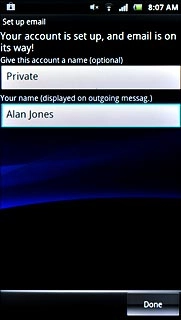 Press Done.Wait while your phone retrieves new email messages.