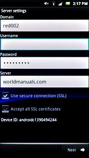 Press the field below Username and key in the username.