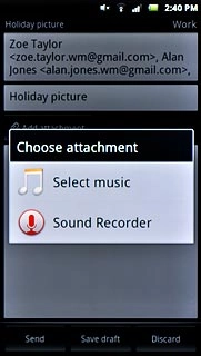 Press Select music.Go to the required folder.