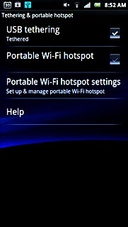 Press Portable Wi-Fi hotspot settings.