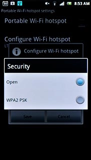 Press Open or WPA2 PSK.