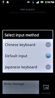 Press Default input.