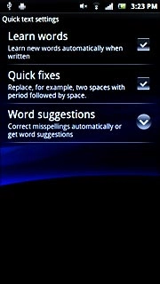 Press Word suggestions.