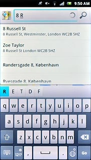 Press the required destination.