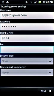Press the field below Port and key in 110