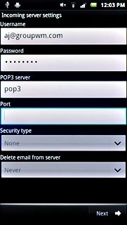 Press the drop down list below Delete email from server.
