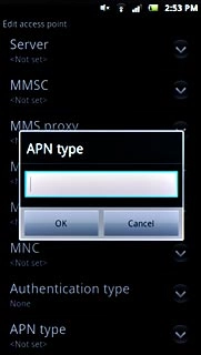Key in default and press OK.