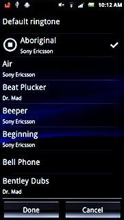 Press the different ring tones to listen to them.