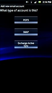Press Exchange Active Sync.