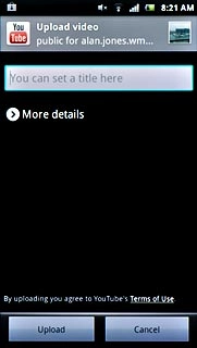 Key in text for the video clip.Press Upload.