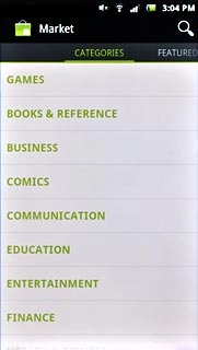 To search by category:Press CATEGORIES at the top of the display.Go to the required category.