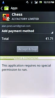 Press Accept & buy.Follow the instructions on the display to download and install the application.