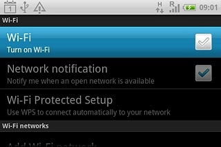 Press Wi-Fi to turn on Wi-Fi.