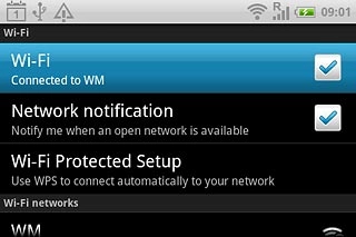 When the box next to the menu item is ticked (V), Wi-Fi is turned on.