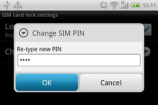 Key in the new PIN again and press OK.