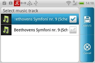 When the box next to an audio file is ticked (V), it's selected.