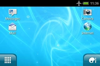 The flight mode icon shows that flight mode is turned on.Further information:Turn flight mode on or off