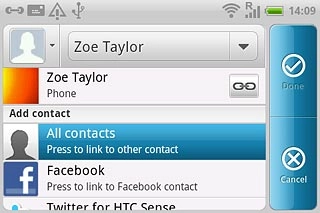 If no contacts are suggested:Press All contacts.