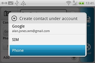 The steps below are based on the Phone phone book. If you select another phone book, there may be some differences in relation to the instructions.