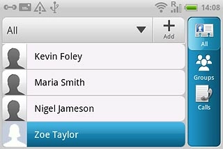 Press the required contact.