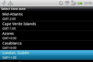 Press the required time zone.