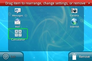 To remove a display shortcut:Press and hold the required shortcut.