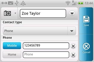 Press the field next to the phone number.
