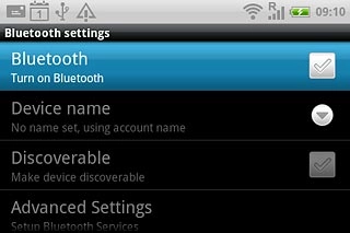 Press Bluetooth to turn on Bluetooth.