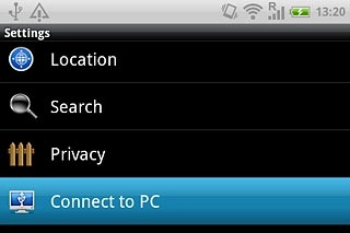 Press Connect to PC.