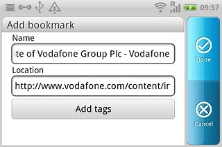 Press Done to save the bookmark.