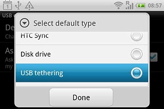 Press USB tethering.