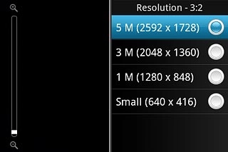 Press the required setting.