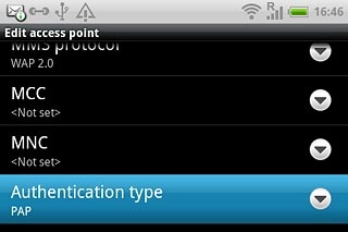 Press Authentication type.