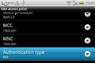 Press Authentication type.