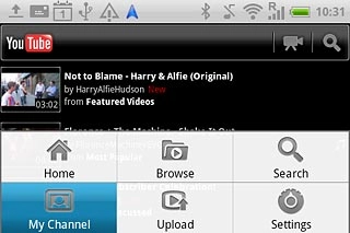 Press My Channel.Follow the instructions on the display to key in the required information and log on.