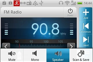 Press Speaker or Headset (depending on the current setting).